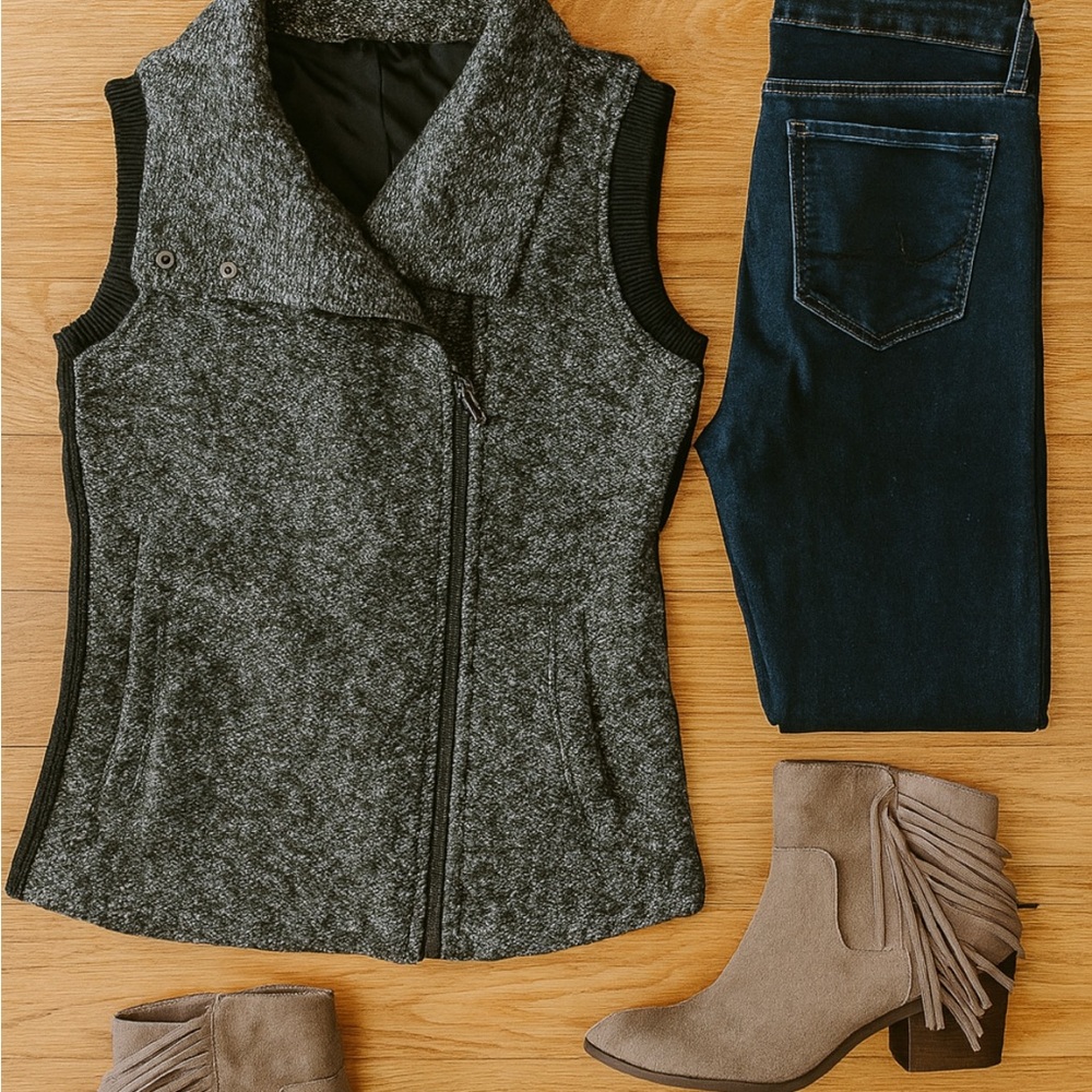 Women's Gray Sleeveless Vest